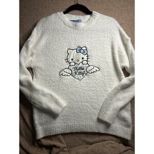 Hello Kitty Fuzzy Angel Wing Sweater Medium Kawaii Y2K Sanrio Dreamcore